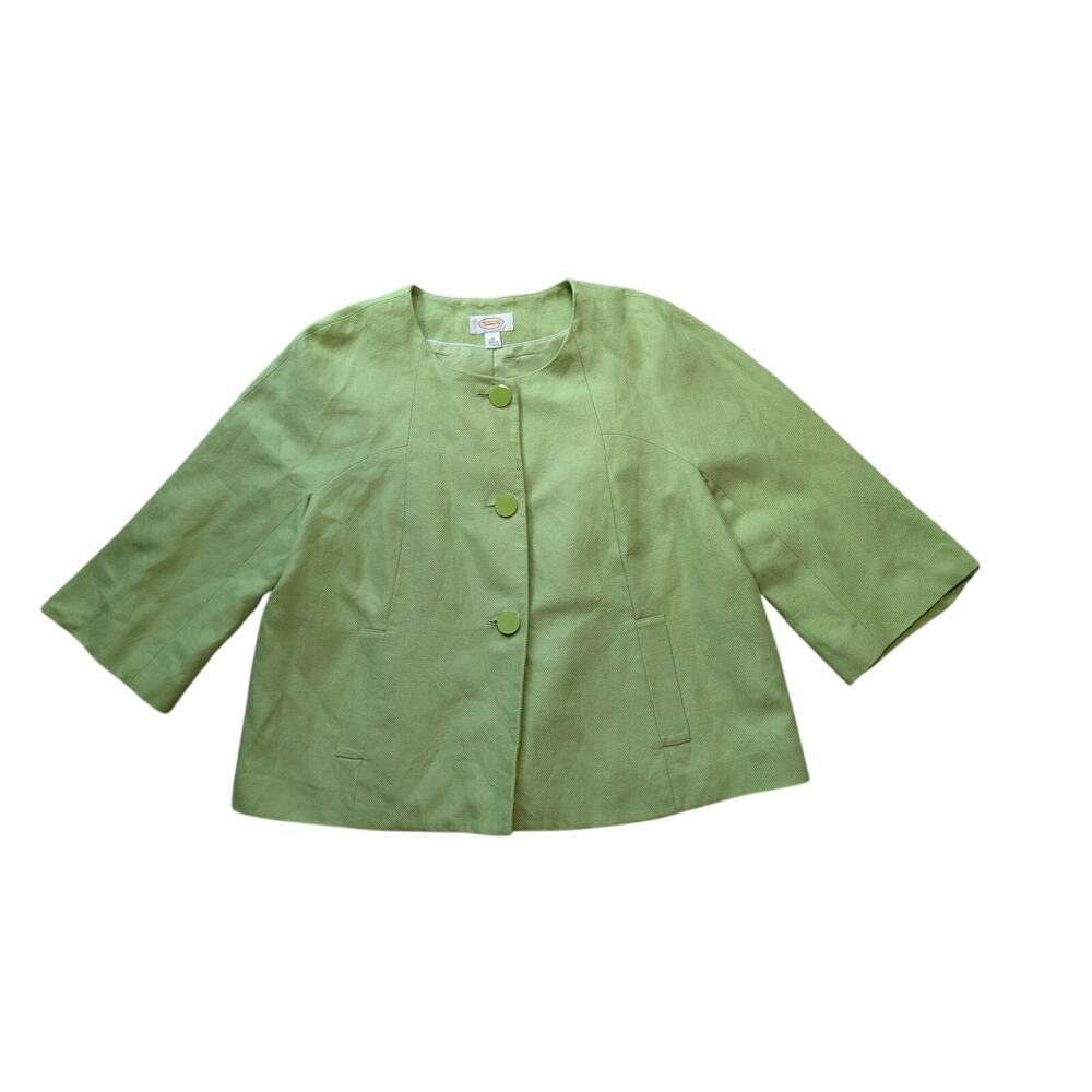 TALBOTS Women's Linen/Cotton Blend Blazer, summer, cropped, wide fitting